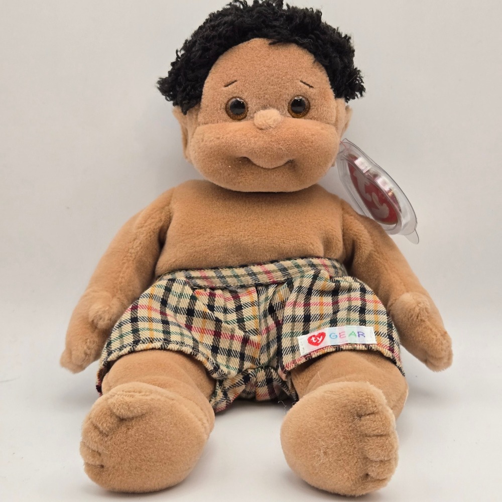 Ty Kids Rascal With Covered Tag Beanie Plush Doll Plaid Shorts Vintage 2000